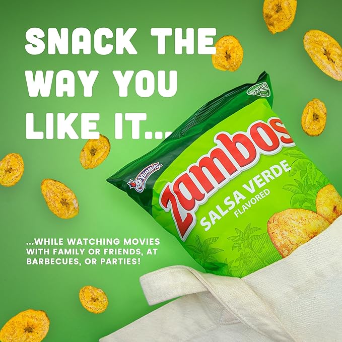 Zambos Plantain Chips Salsa Verde (Pack of 12)