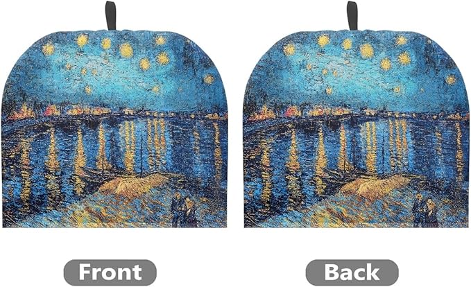Night Oil Paint Tea Cozy for Teapot Kitchen Kettle Dust Cover Teapot Cover with Handle Dust Cover Teapot Cozy Tea Cosy for Keeping Warm Can Hung and Folded 竊뉰lue竊?"<div>