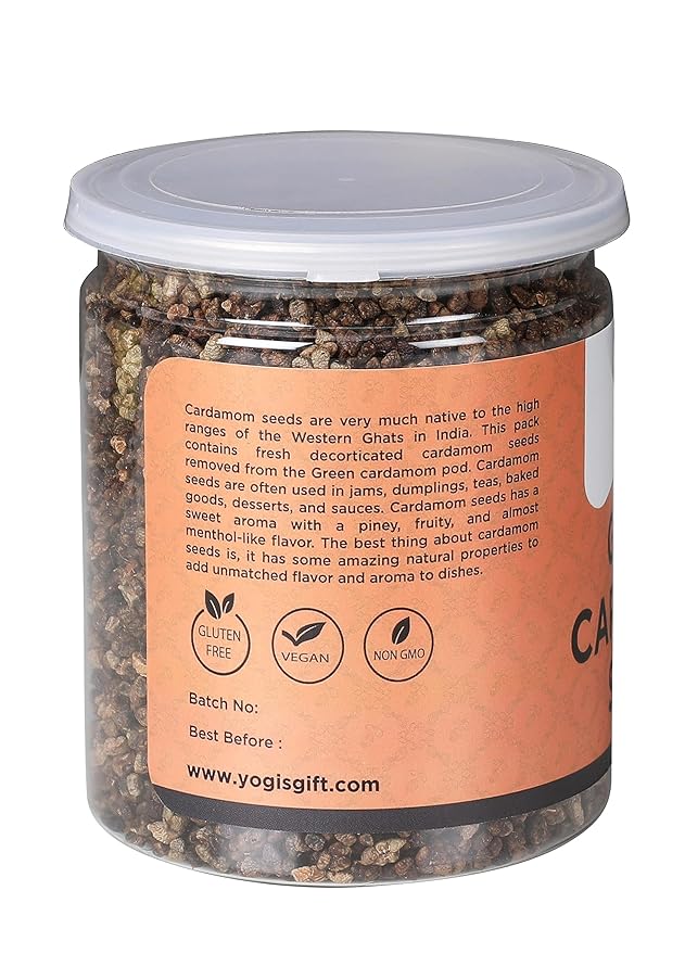 Cardamom Seeds | 10 oz / 283g | Fresh & Fragrant Rich Cardamon Seeds | Great for Coffee, Tea, Desserts and Baking | By Yogi's Gift ®