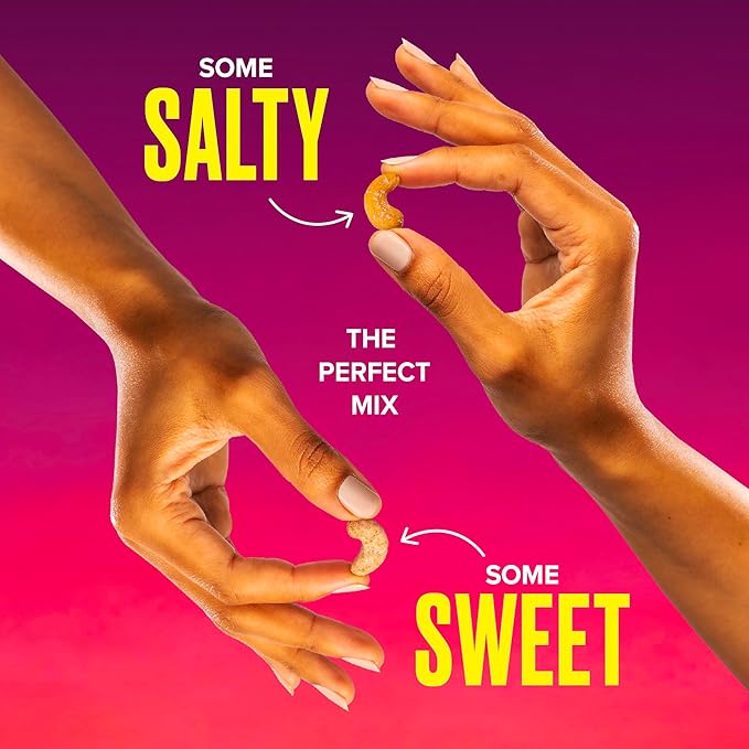 SkinnyDipped Salty + Sweet Cinnamon Crunch Cashew, Healthy Snack, Plant Protein, Gluten Free, 4 oz Resealable Bags, Pack of 5