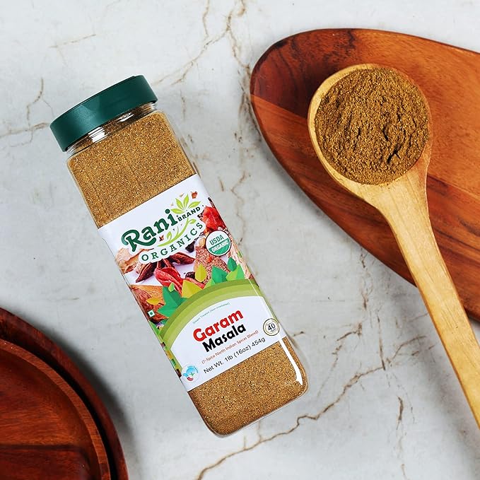 Rani Organic Garam Masala (7-Spice North Indian Spices Blend) 16oz (1lb) 454g PET Jar ~ All Natural | Salt-Free | Vegan | Gluten Friendly | NON-GMO | Indian Origin | USDA Certified Organic