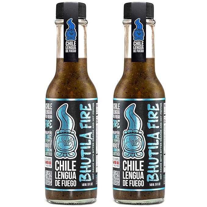 Bhutila Fire Honduran Hot Sauce – Pack of 2 – Ghost Pepper & Sour Orange Blend, 4.5/6 Heat Level – Gourmet Small-Batch Hot Sauce