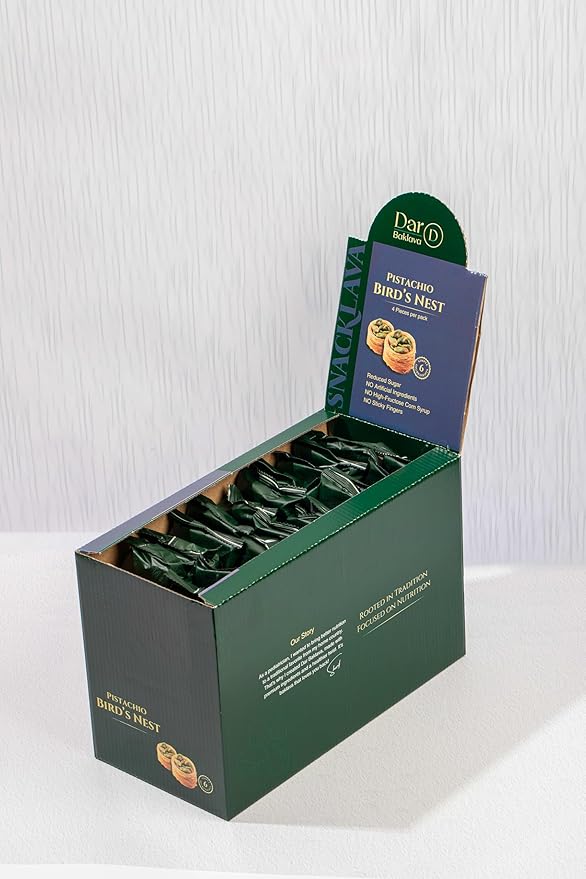 Snacklava Pistachio Bird's Nest Baklava - 6 Pack (4 Pieces per Pack) - No Artificial Ingredients, Colors or Preservatives