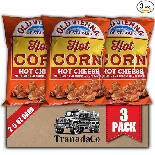 Old Vienna of St. Louis Hot Popcorn 2.5oz Bag, 3-Pack Spicy Cheese Flavor Snack (by TranadaCo)