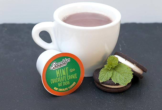 Brooklyn Bean Roastery Mint Chocolate Cookie Single-Cup Hot Cocoa for Keuirg K-Cup Brewers, 40 Count
