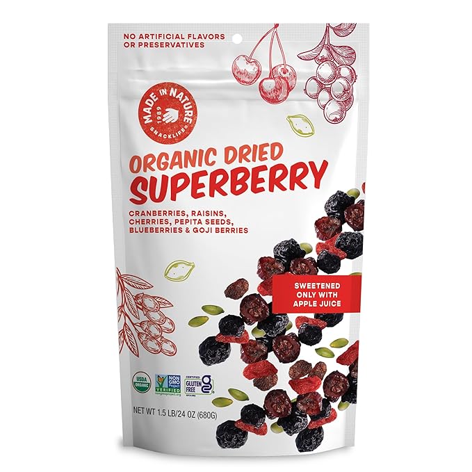 Made in Nature Organic Superberry Fruit Fusion, 24 Ounce (Pack of 1) ??Fruit and Nut Trail Mix, Non-GMO, Unsulfured, Gluten Free