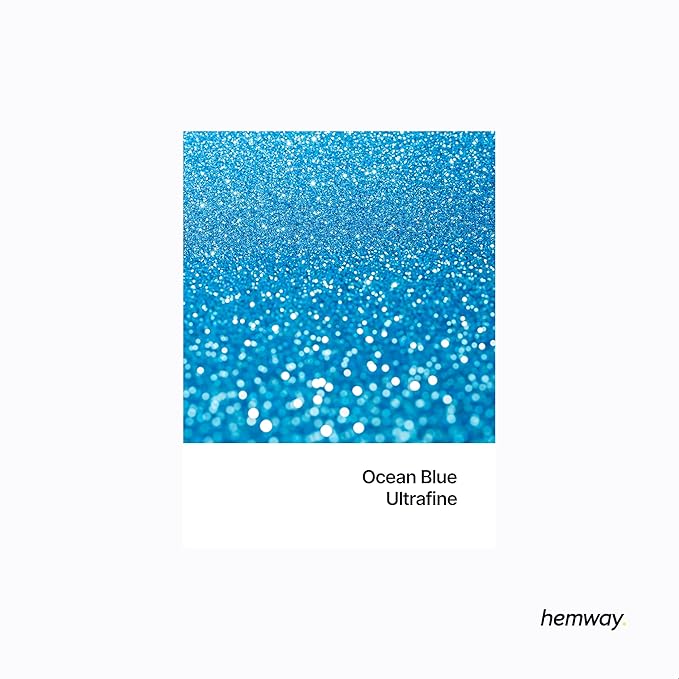 Hemway Premium Glitter Shaker - Ocean Blue | 130g Ultrafine Metallic Flake Sequins for Resin & Epoxy Crafts | Craft Supplies for Tumblers, Festival, Art