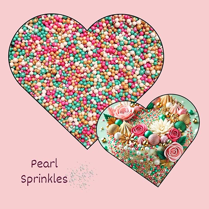 Confect Love Disco Balls Sprinkles Mix | Edible Decorative Pearl Balls in Turquoise, Pink, Gold & White ??Cake Sprinkles for Decorating Cupcakes, Cookies, Cakes, and Party Treats | Vegan, Gluten-Free, Nut-Free, Soy-Free, Dairy-Free, Palm Oil-Free- 4.2
