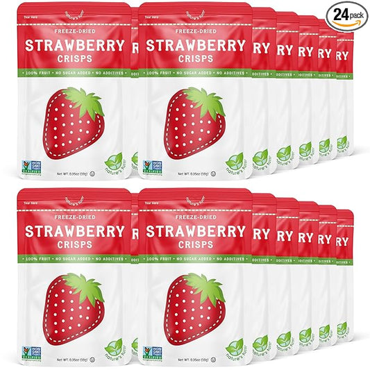 Nature?™s Turn Freeze-Dried Fruit Snacks, Strawberry Crisps, Pack of 24 (0.35 oz Each)