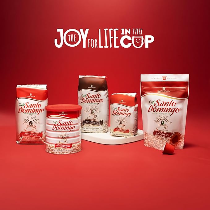 Café Santo Domingo, 16 oz Bag, Whole Bean Coffee, Medium Roast - Product from the Dominican Republic (Pack of 2)