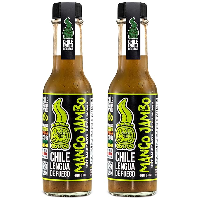 Mango Jambo Mild Hot Sauce – Pack of 2 – Green Mango & Serrano Blend with Sweet & Tangy Flavor – Award-Winning Gourmet Sauce