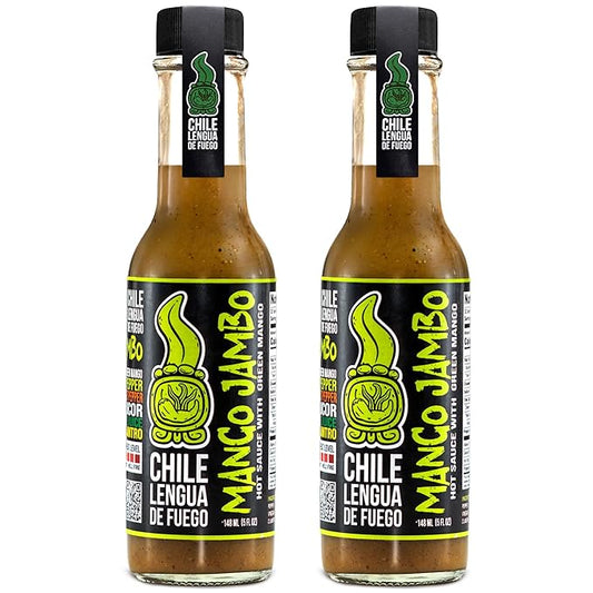 Mango Jambo Mild Hot Sauce – Pack of 2 – Green Mango & Serrano Blend with Sweet & Tangy Flavor – Award-Winning Gourmet Sauce