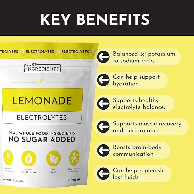 Lemonade Electrolytes ??30?‘Serving Hydration Drink Mix with Coconut Water, Sea Salt, and Trace Minerals ??Supports Hydration, Recovery, and Electrolyte Balance*