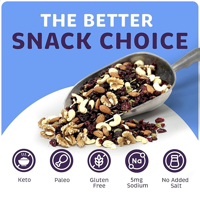 Superior Nut Chicago Heart Healthy Mix - Trail Mix Nuts - Nut Mix w/ Cashews, Almonds, Walnuts, Dried Cranberries & Raisins - Rich in Antioxidants - Gluten-Free, Keto & Paleo-Friendly - Resealable Bag (1lb 12 oz)