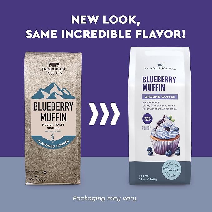 Paramount Roasters Blueberry Muffin Flavored Ground Coffee, 12 oz medium roast, Paramount Coffee Company