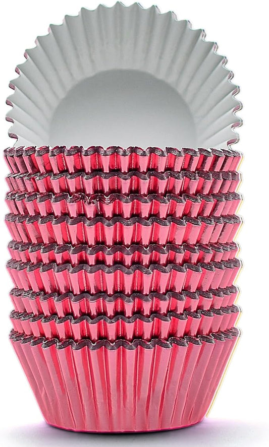 200 Pcs Red Foil Cupcake Liners Standard Baking Cups Muffin Paper Cases