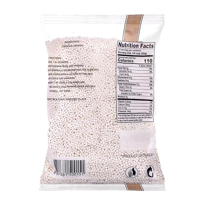 Tapioca Pearls, Tapioca Balls, White Tapioca Pearls For Boba Tea, 14 oz (Small)