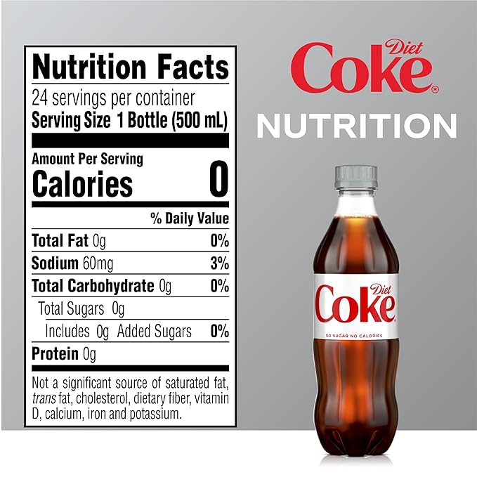 Diet Coke Soda Soft Drink, 16.9 fl oz, 12 Pack