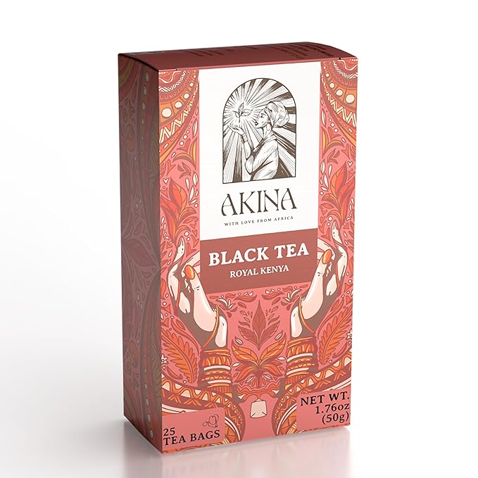 Akina Classic Royal Kenya Black Tea | Magic Fruity Range, Delicate Tea with Vibrant Flavors | Passion & Jasmine Green Tea, Medium-High Body, Helps fight Oxidative Stress, Brisk & Lively, Ideal for Blending, 25 Premium Tea Bags (50g)