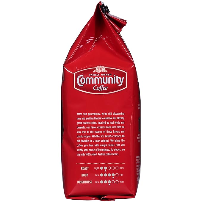 Community Coffee Pecan Praline Flavored 72 Ounces, Medium Roast Ground Coffee, 12 Ounce Bag (Pack of 6)