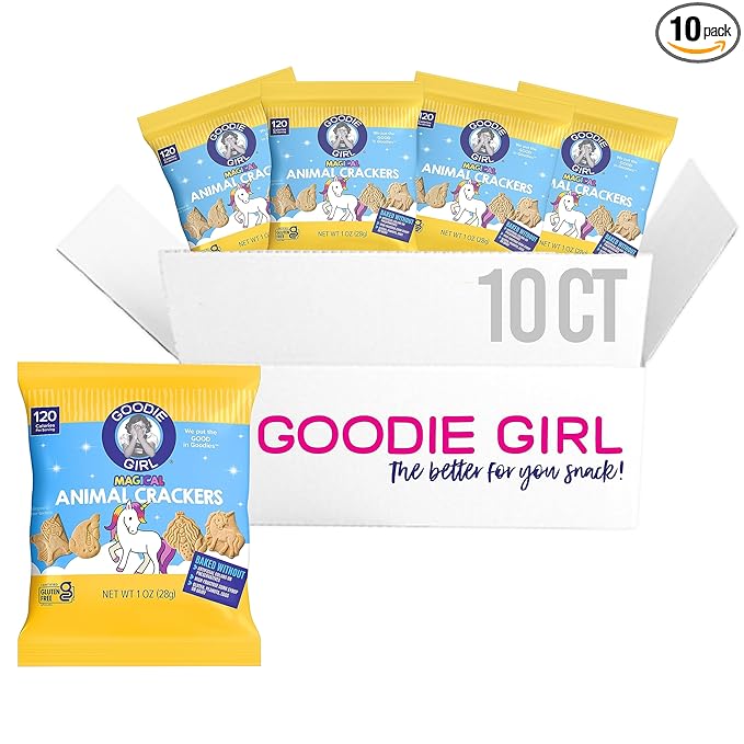 Goodie Girl Magical Animal Crackers Snack Packs – Gluten Free, Peanut Free, Dairy Free, Egg Free – 120 Calories Each – 10 Individual Packs