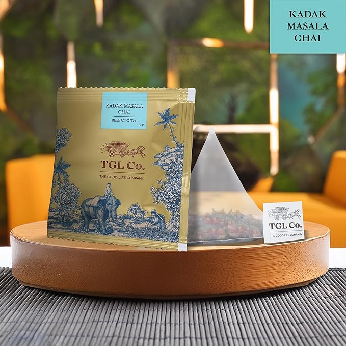TGL Co. Kadak Masala Chai ??Spiced Black Tea Bags | Bold Indian Chai with Real Spices ??16 Teabags, 2.25 oz | Strong & Aromatic | Gift-Ready Box