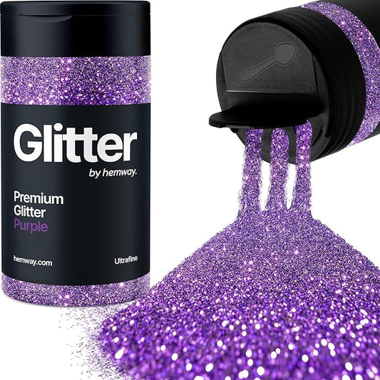 Hemway Premium Glitter Shaker - Purple | 130g Ultrafine Metallic Flake Sequins for Resin & Epoxy Crafts | Craft Supplies for Tumblers, Festival, Art