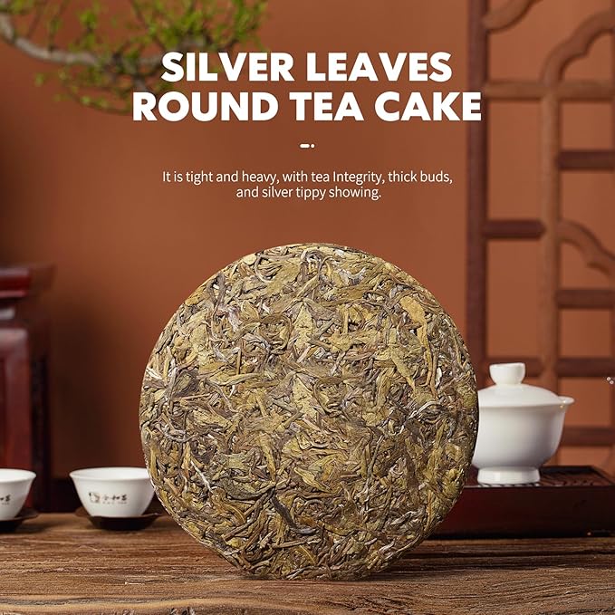 KHS Organic Raw Pu Erh Tea Cake, 7.05 Oz USDA Certified Organic Puerh Tea Cake, No Dust Production Workshop, Aged Chinese Yunnan Ancient Tree Pu'erh, No Fishy