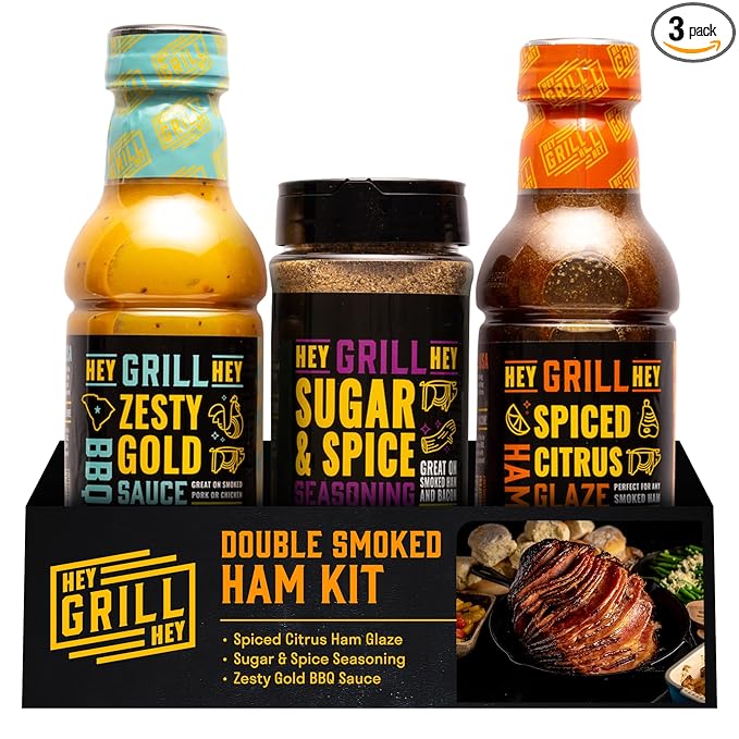 Hey Grill Hey | Ham Rub & Ham Glaze Seasoning Kit | Smoked Pulled and Spiral Ham recipes. | Double Smoked Ham Kit