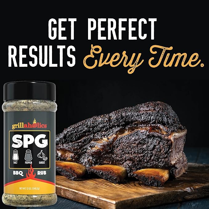 Grillaholics Salt Pepper Garlic Seasoning - SPG Rub Seasonings - The Perfect All Purpose Seasoning & BBQ Rub