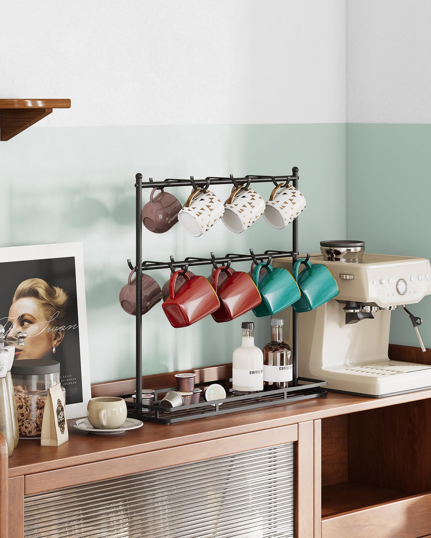 OROPY Coffee Mug Holder for Countertop, Mug Tree Rack with Heavy Duty Base