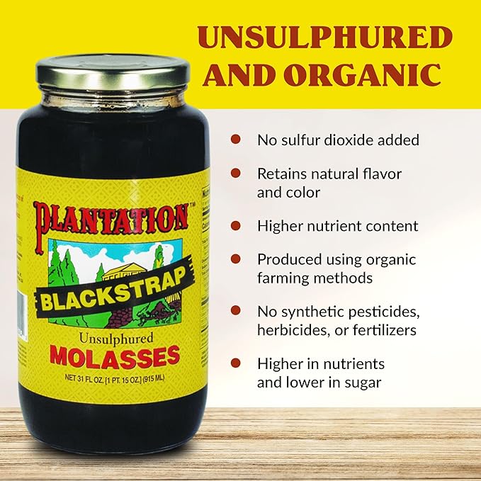 Plantation Blackstrap Molasses, 31 oz (Pack of 12)