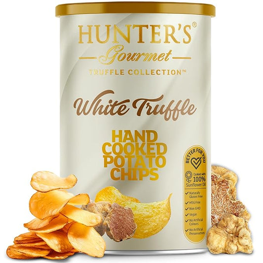 Hunter's Gourmet Truffle Chips | Hand-Cut | No Artificial Colors | Dairy & Lactose Free | Premium Packaging | MSG-Free | White Truffle | Vegan Chips | Pack of 1 | 150g