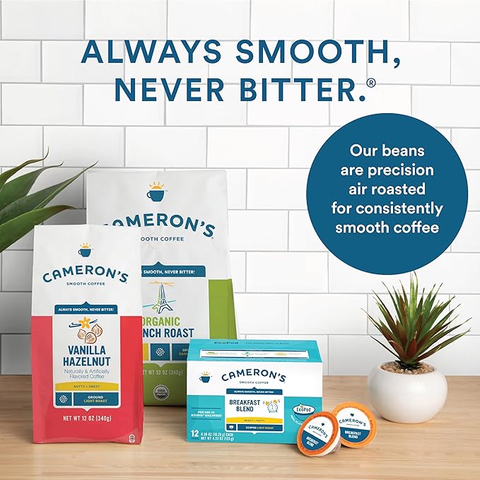 Cameron's Coffee Roasted Whole Bean Coffee, Flavored, Vanilla Hazelnut, 4 Pound