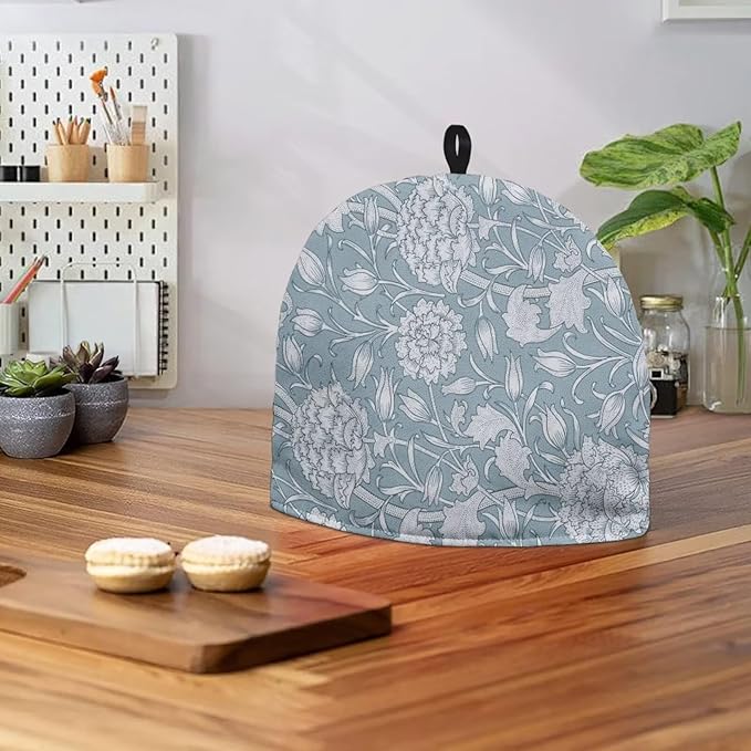 Blue William Morris Pattern Tea Cozy Kitchen Kettle Dust Cover Washable Teapot Dust Tea Kettle Cover for Tea Pot Christmas Decorative Kitchen竊뉰lue竊?"<div>