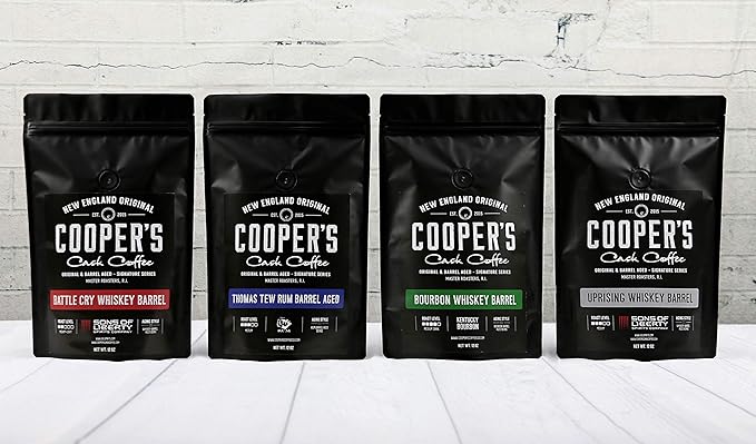 Single-Malt Whiskey Barrel Aged Coffee - Ground - Sumatra Beans Aged in Stout Whiskey Barrels -12 oz
