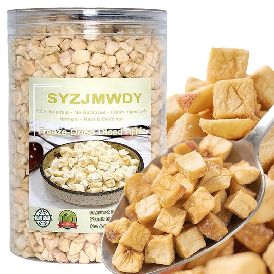 Premium Dehydration Apple Dices 10.6oz (300g) - 100% Dried Apple Slices, No Sugar Added, Crunchy Snack for Yogurt, Baking, Cereal & Recipes