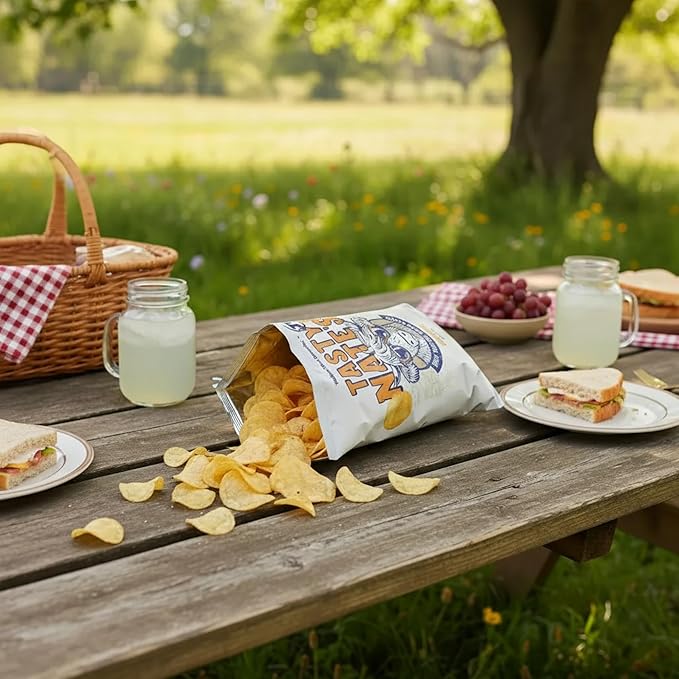 Tasty Nate???Beef Tallow Potato Chips - Original Sea Salt, Fried in 100% Beef Tallow - Seed Oil Free Chips, Paleo Snacks for Adults, 7oz Bag - Pack of 2