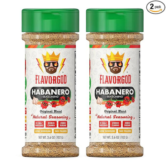 Habanero Seasoning Mix by Flavor God, 2-Pack - Premium All Natural & Healthy Spice Blend for Burritos, Tacos, Seafood & Chicken - Kosher, Low Sodium, Dairy-Free, Vegan & Keto Friendly