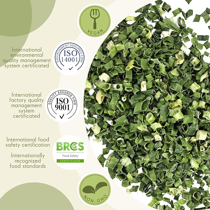 Besway Chives 3.5 oz(100g), Premium Dried Green Chives - Perfectly Chopped for Culinary Use, 100% Natural
