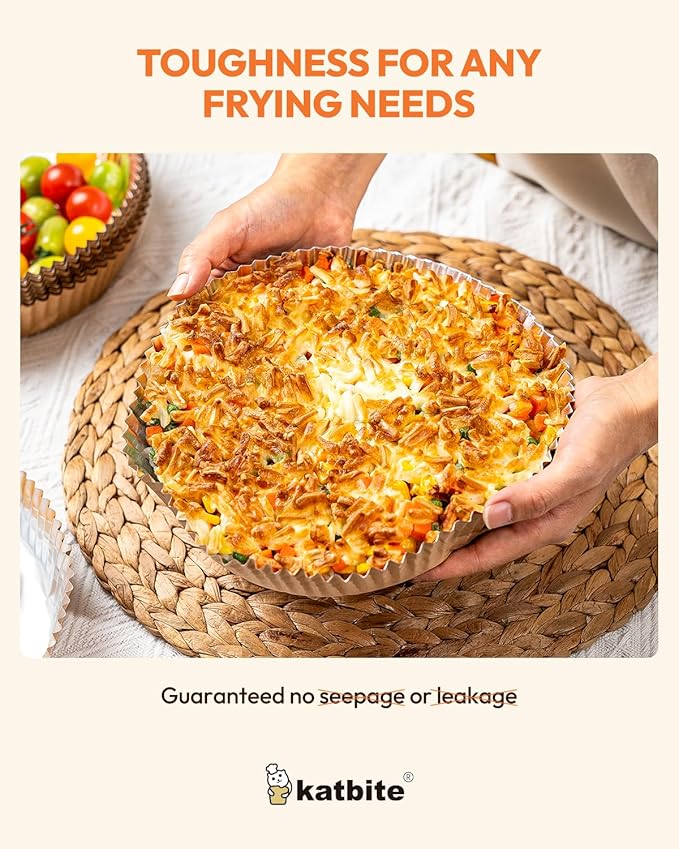 Katbite 80pcs Round Air Fryer Liners, 8in Disposable Food Grade Aluminum Foil Air Fryer Liner, Oil-Proof Accessories for 5-8 QT Airfryer,Oven Pan, Baking Basket -(Performance Series)