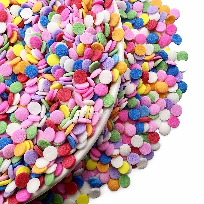 SE Si&Moos Rainbow Sprinkles Rainbow Confetti Sprinkles Edible Confetti Sequins for Cake Decorations, Baking, Ice Cream, Cookies, Cupcake Toppers Party Baby Shower Holiday Supplies 3 OZ
