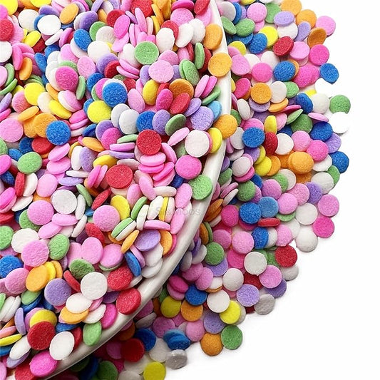SE Si&Moos Rainbow Sprinkles Rainbow Confetti Sprinkles Edible Confetti Sequins for Cake Decorations, Baking, Ice Cream, Cookies, Cupcake Toppers Party Baby Shower Holiday Supplies 3 OZ