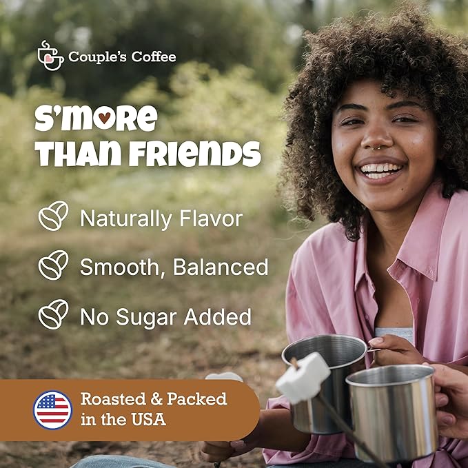 Couple?™s Coffee Ground Coffee | Gives Back to Military Families | S?™more Than Friends | Medium Roast S?™more Flavored Coffee | Made with 100% Arabica Beans | 12oz bag brews about 34 cups