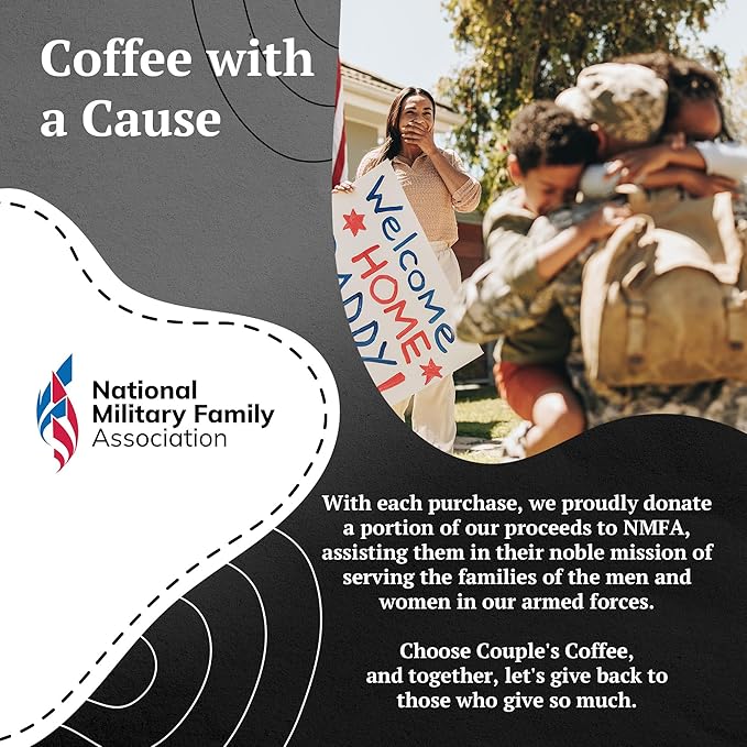 Couple?™s Coffee Ground Coffee | Gives Back to Military Families | Medium Dark and Handsome | A Smooth Medium Roast Blend | Made with 100% Arabica Beans | 12oz bag brews about 34 cups