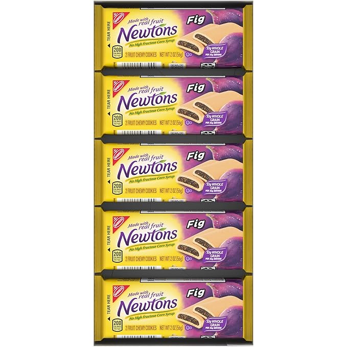 Newtons Fig Bars, Soft Fruit Chewy Cookies, 40 Snack Packs (2 Cookies Per Pack, 4 Boxes)