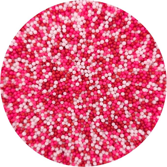 NCS Red, Pink and White Edible Non Pareil Sprinkles, 8 ounces - Great for Cupcakes, Cookies, Cakes, Cakes Pops