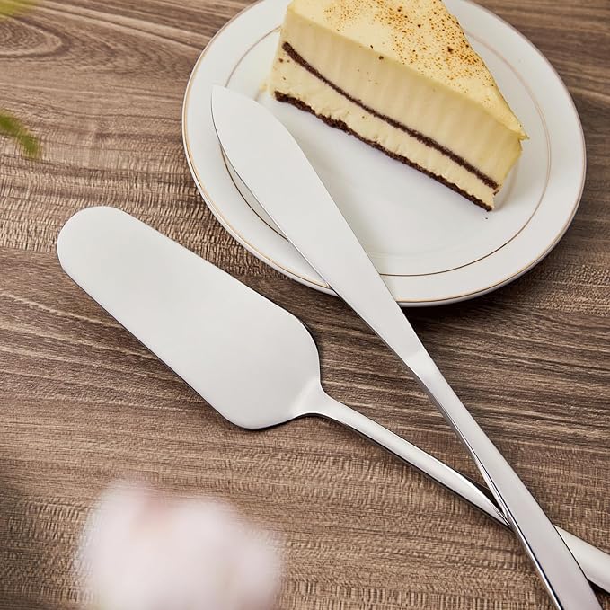AW BRIDAL Silver Cake Cutting Set for Wedding Stainless Steel Cake Cutter Pie Server for Birthday Parties Bridal Shower Anniversary Wedding Gifts for Couples