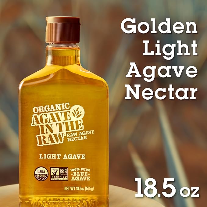 Organic Agave In The Raw Light Agave Nectar, 18.5 oz., Made With Organic Blue Agave From Mexico, USDA Organic, Non-GMO Project Verified, Kosher Vegan and Low Glycemic Index