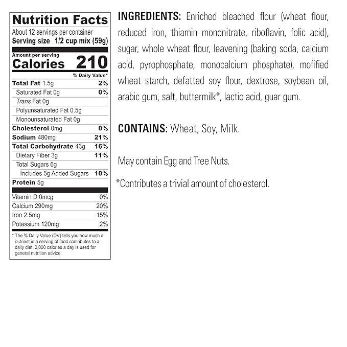 Krusteaz Heart Healthy Buttermilk Pancake Mix, 25.2 OZ (4-Pack)